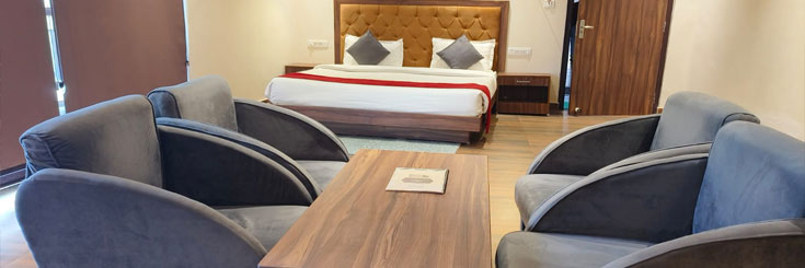 Family Suite Garden View (2+2) at Corbett Jungle Treasure Resort.