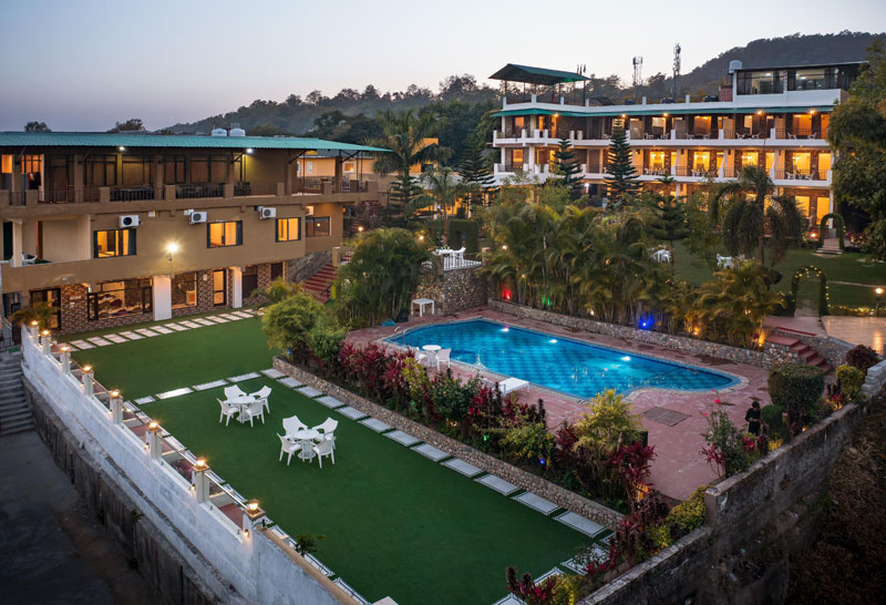 Night View of Corbett Jungle Treasure Resort Surrounded by Nature